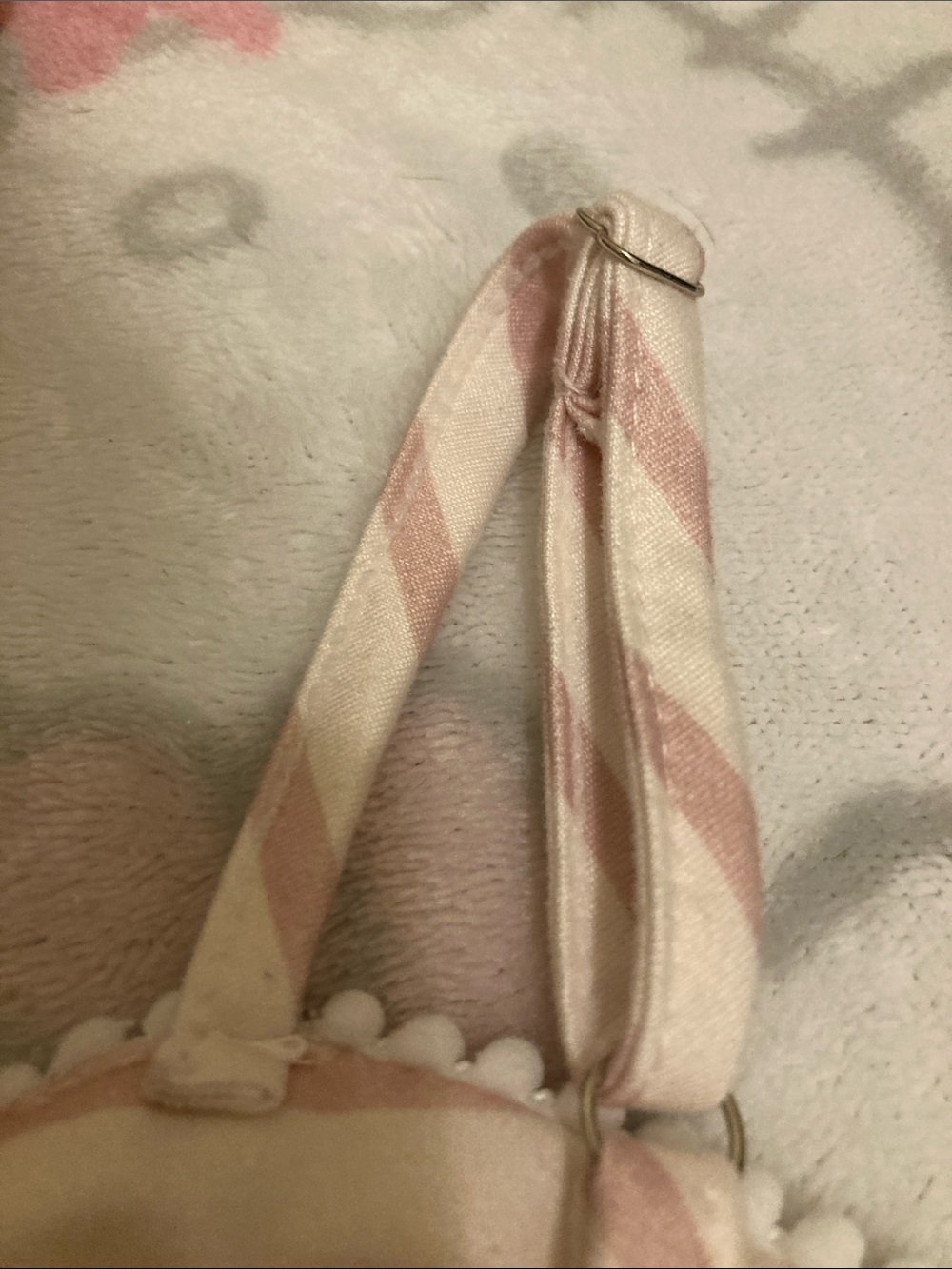 Striped Pink & White Tank Top with Ruffle Hem - Picture 5 of 5